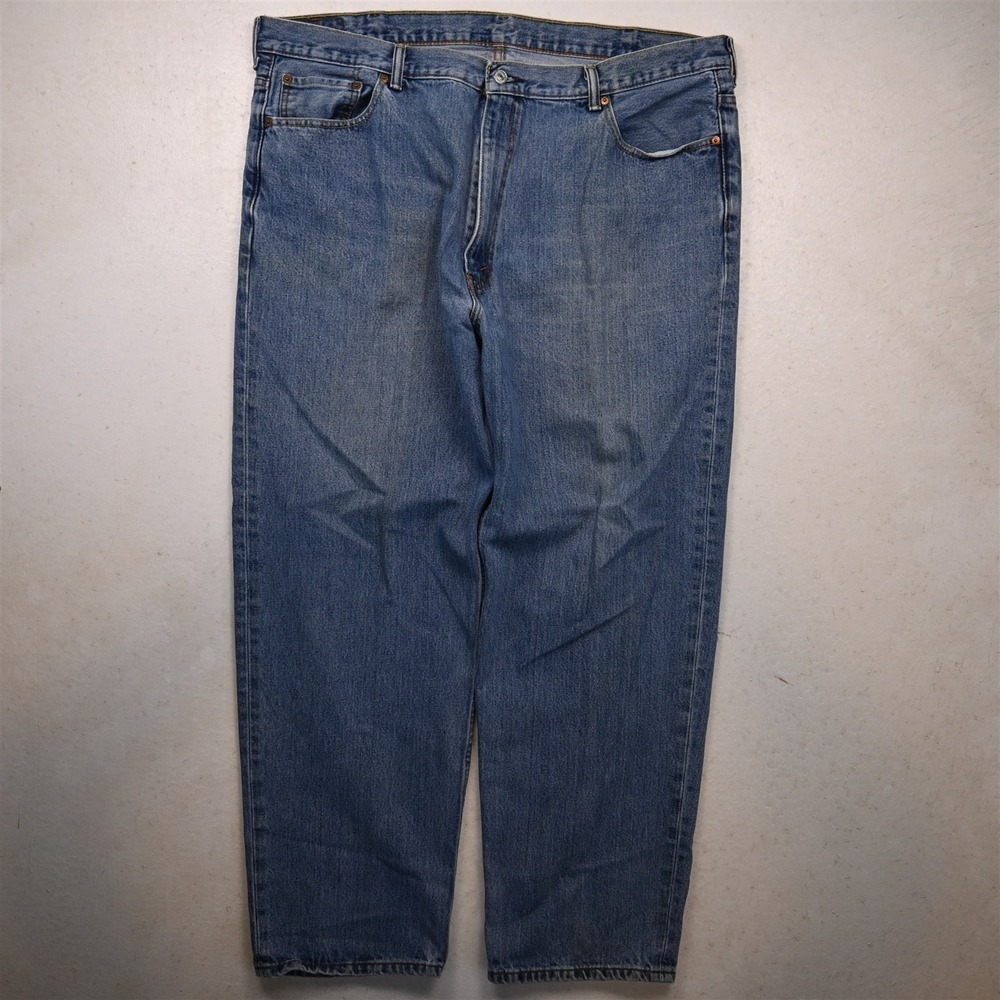 Levis 44x32 Light Stonewashed Denim 550 Relaxed Mens Jeans